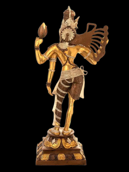 Brassaura® Brass Ardhanarishwara Statue | Height 40 Inches & Weight 25.80 kg