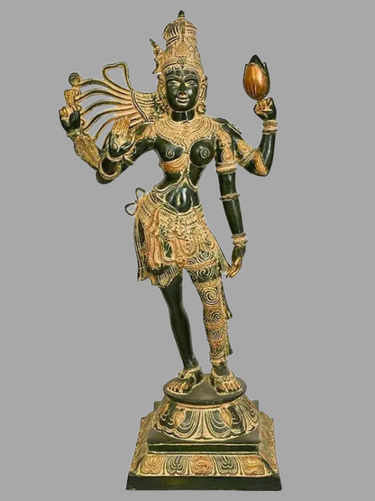 Brassaura® Brass Ardhanarishwara Statue | Height 40 Inches & Weight 25.80 kg