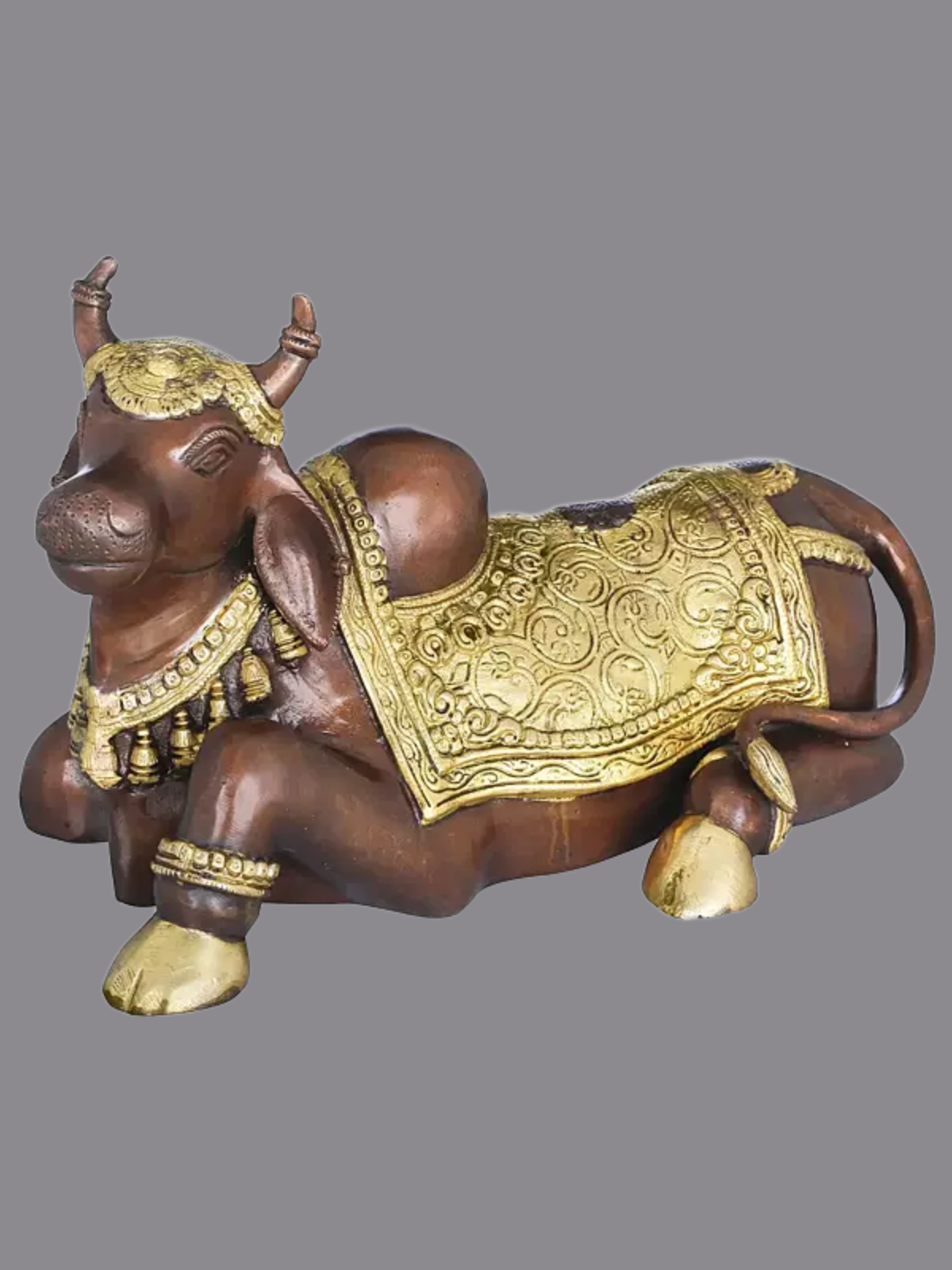 Brassaura® Brass Nandi Statue | Height 8.1 Inches & Weight 7.69 kg