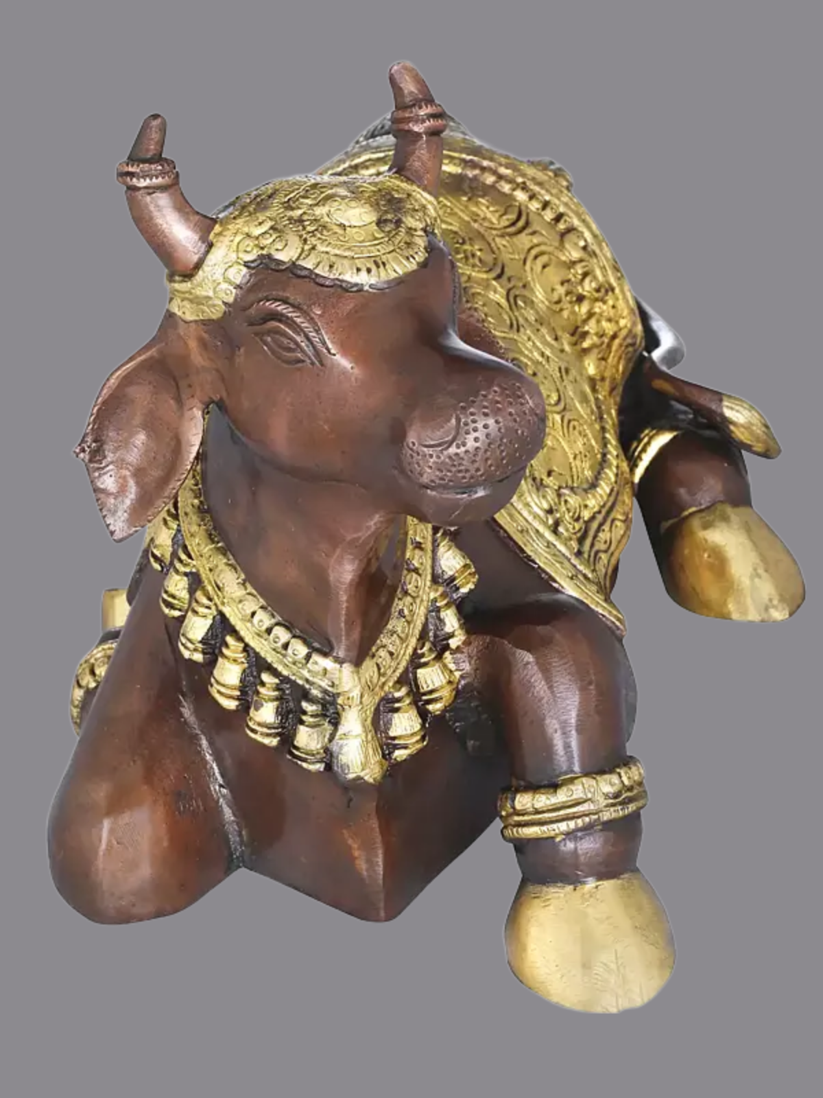Brassaura® Brass Nandi Statue | Height 8.1 Inches & Weight 7.69 kg