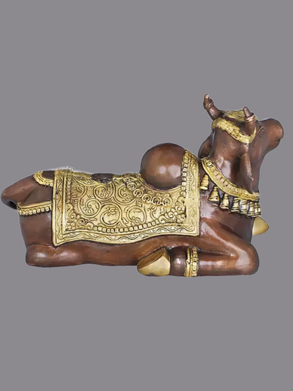 Brassaura® Brass Nandi Statue | Height 8.1 Inches & Weight 7.69 kg
