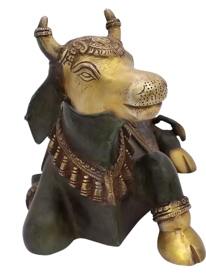 Brassaura® Brass Nandi Statue | Height 8.1 Inches & Weight 7.69 kg