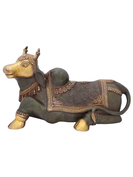 Brassaura® Brass Nandi Statue | Height 8.1 Inches & Weight 7.69 kg