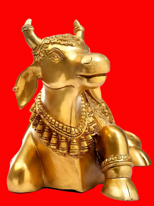 Brassaura® Brass Nandi Statue | Height 8.1 Inches & Weight 7.69 kg