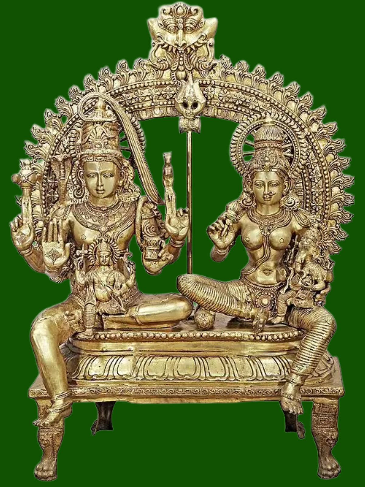 Brassaura® Brass Shiv Family Statue | Height 54 Inches & Weight 138 kg