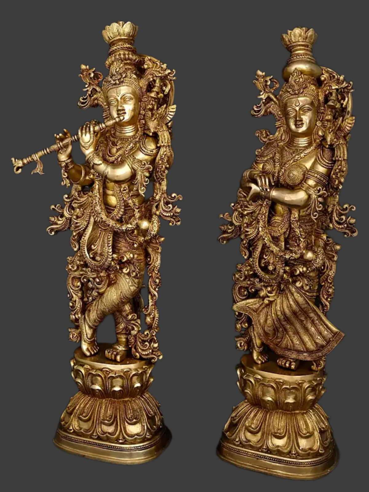 Brassaura® Brass Radha Krishna Statue | Height 29 Inches & Weight 41.8 kg