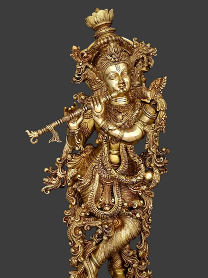 Brassaura® Brass Radha Krishna Statue | Height 29 Inches & Weight 41.8 kg