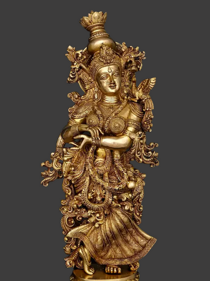 Brassaura® Brass Radha Krishna Statue | Height 29 Inches & Weight 41.8 kg