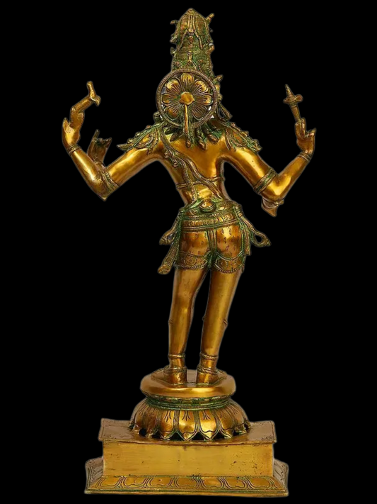 ब्रासौर® ब्रास शिव प्रतिमा जड़ाई के काम के साथ | ऊंचाई 32.09 इंच और वजन 16.30 किग्रा