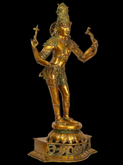 Brassaura® Brass Shiva Statue with Inlay Work | Height 32.09 Inches & Weight 16.30 kg