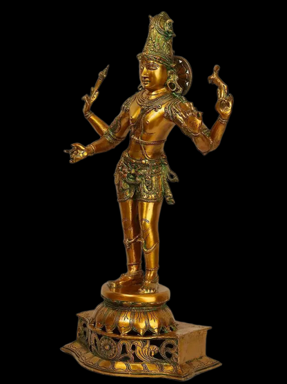 Brassaura® Brass Shiva Statue with Inlay Work | Height 32.09 Inches & Weight 16.30 kg