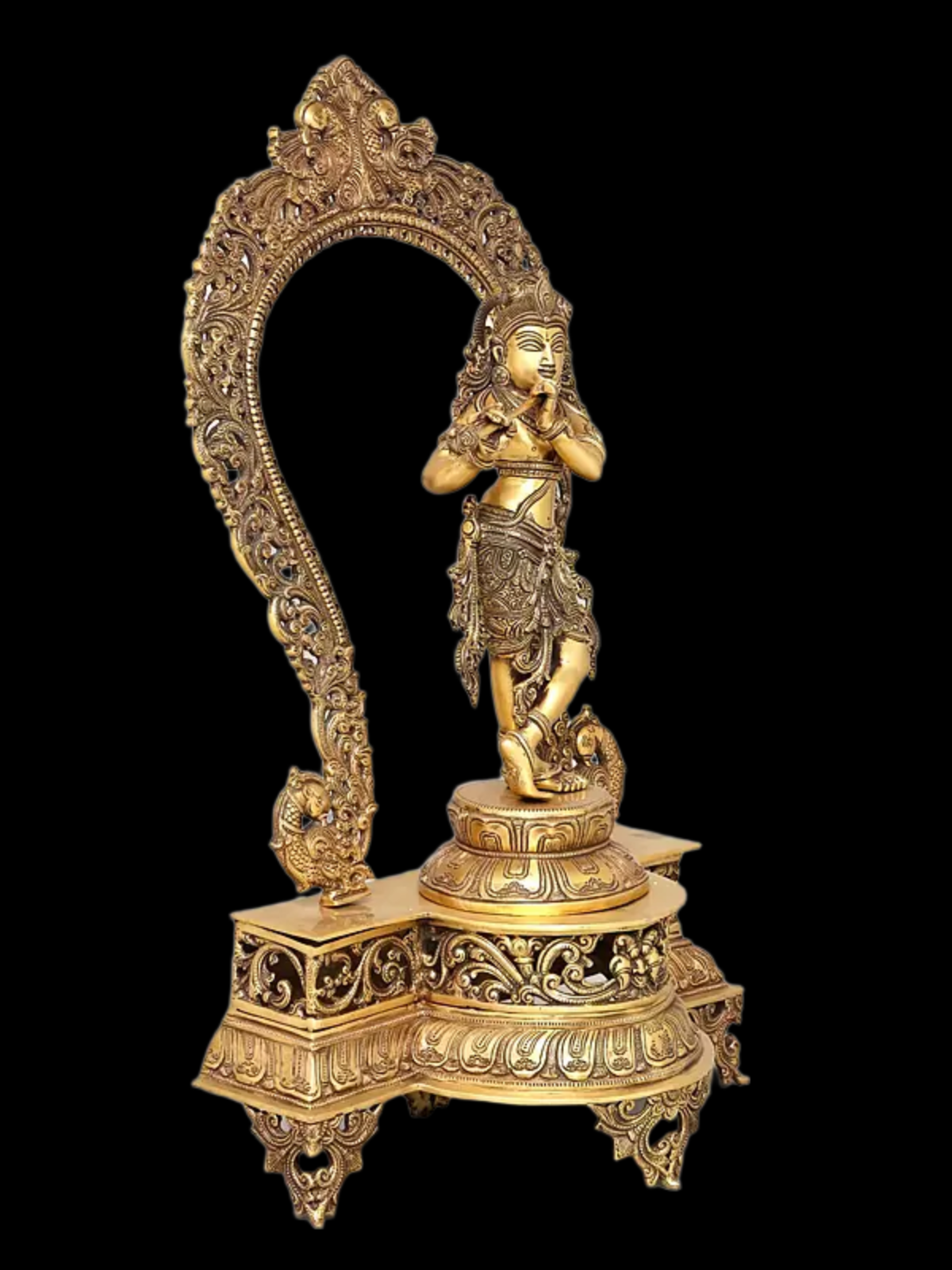 Brassaura® Brass Krishna Statue | Height 31 Inches & Weight 20.32 kg