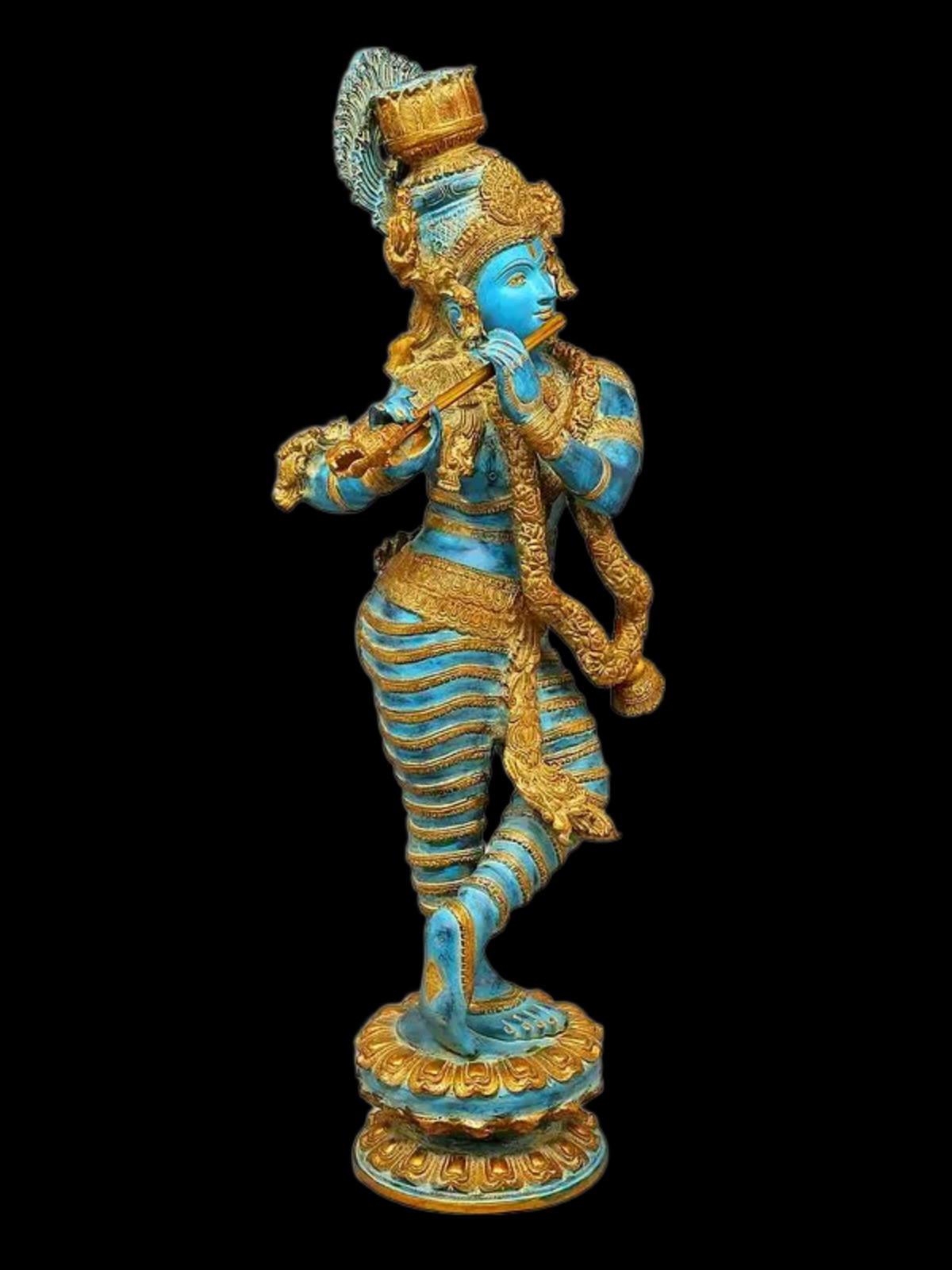 Brassaura® Brass Krishna Statue | Height 45 Inches & Weight 52 kg