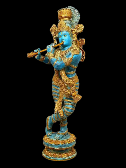 Brassaura® Brass Krishna Statue | Height 45 Inches & Weight 52 kg