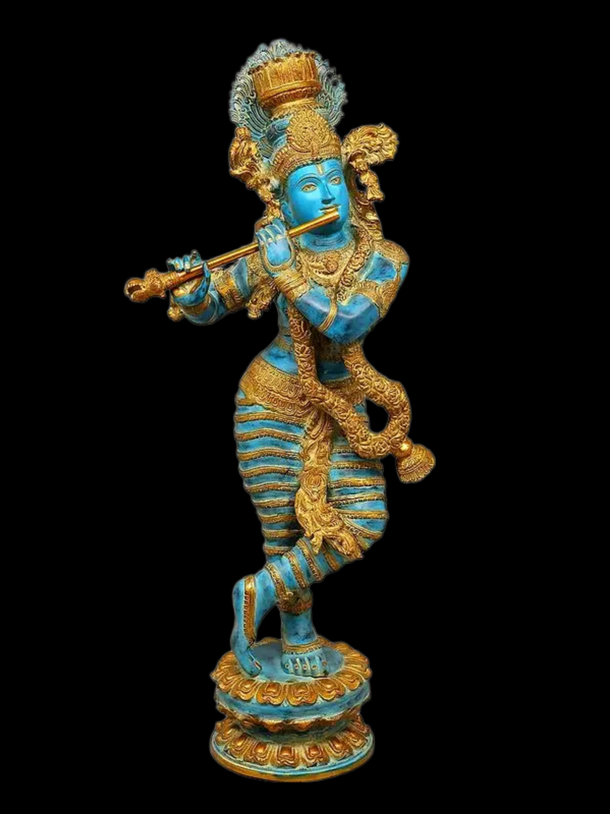 Brassaura® Brass Krishna Statue | Height 45 Inches & Weight 52 kg