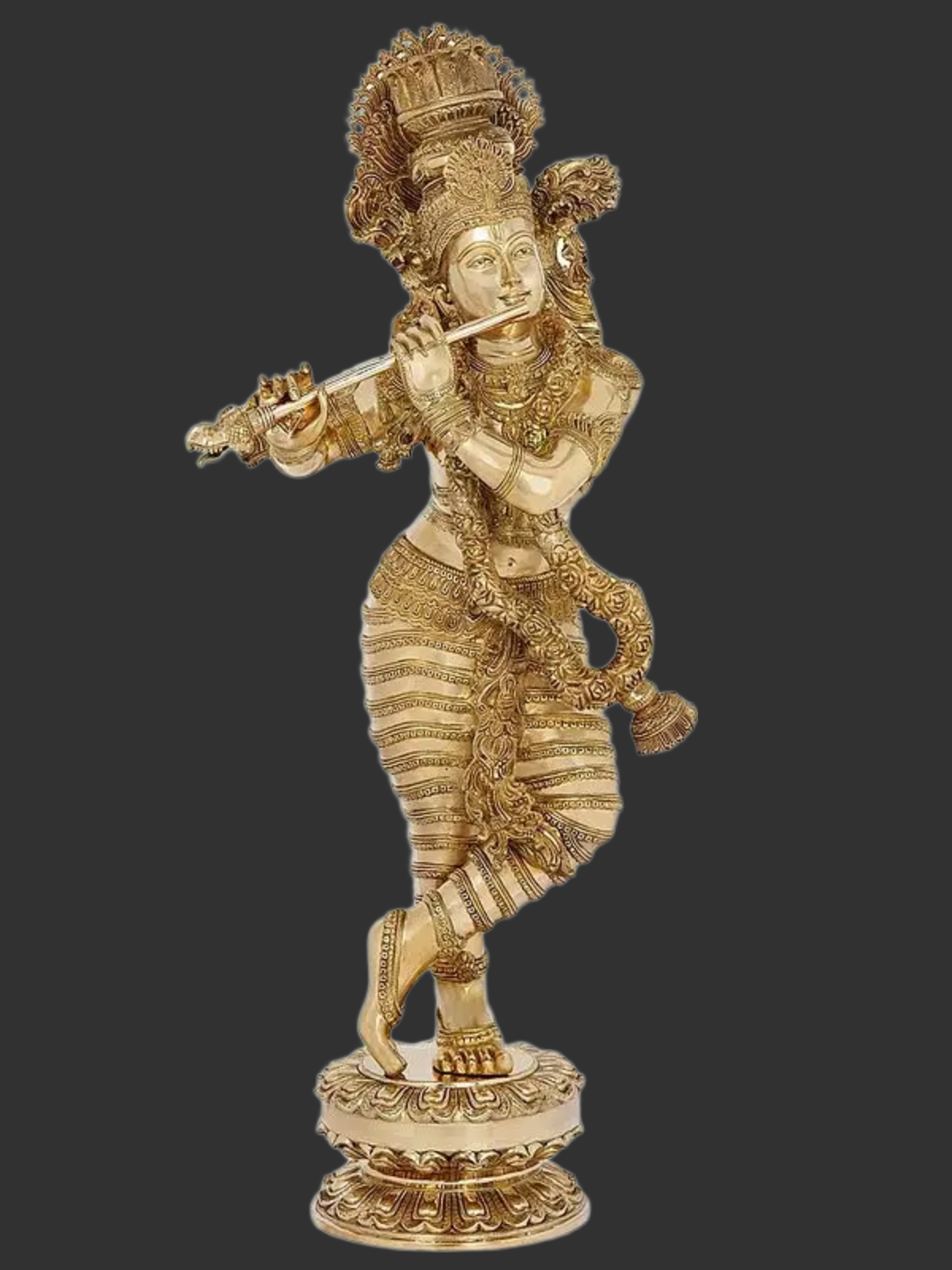 Brassaura® Brass Krishna Statue | Height 45 Inches & Weight 52 kg