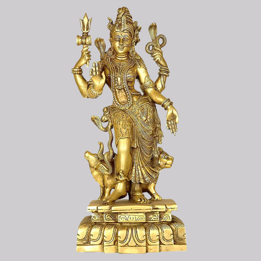 Brassaura® Brass Ardhanarishvara Statue| Height 17.52 Inches & Weight 8.90 kg