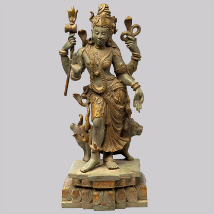 Brassaura® Brass Ardhanarishvara Statue| Height 17.52 Inches & Weight 8.90 kg