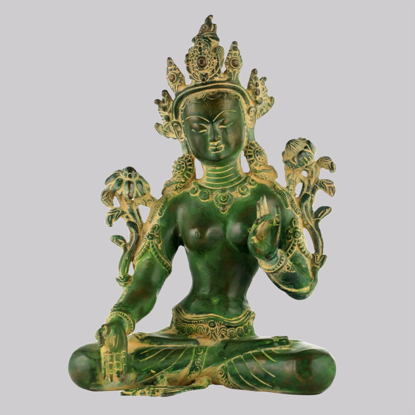 Brassaura® Brass White Tara Sculpture | Height 9 Inches & Weight 2.70 kg
