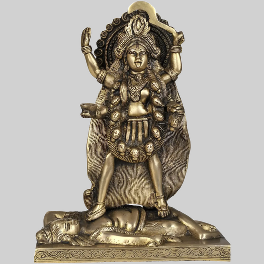 Brassaura® Brass Goddess Kali Bhairavi Statue | Height 11.02 Inches & Weight 4.05 kg