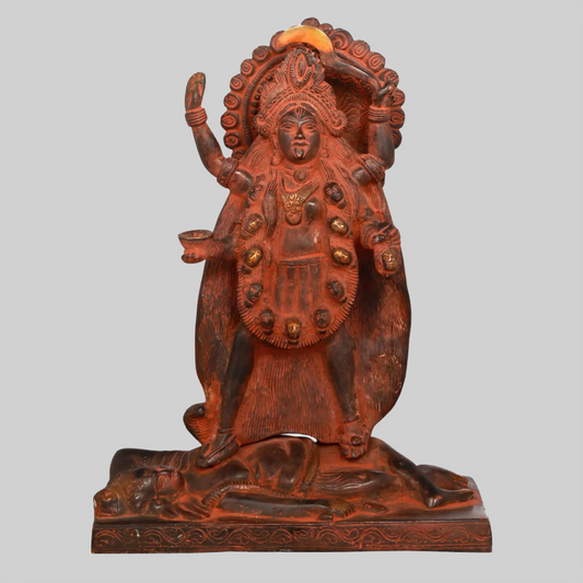Brassaura® Brass Goddess Kali Bhairavi Statue | Height 11.02 Inches & Weight 4.05 kg