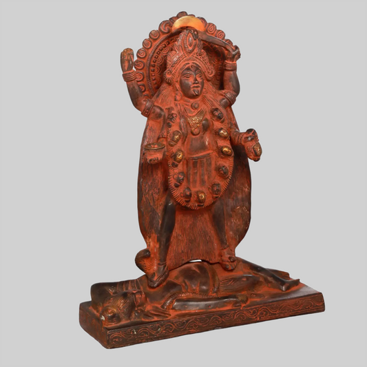 Brassaura® Brass Goddess Kali Bhairavi Statue | Height 11.02 Inches & Weight 4.05 kg