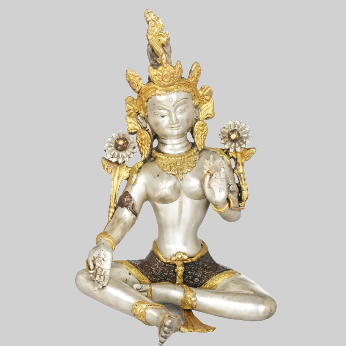 ब्रैसौरा® ब्रास देवी तारा प्रतिमा | ऊंचाई 10.43 इंच और वजन 3.20 किग्रा