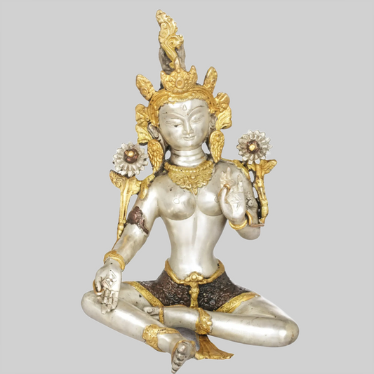 ब्रैसौरा® ब्रास देवी तारा प्रतिमा | ऊंचाई 10.43 इंच और वजन 3.20 किग्रा