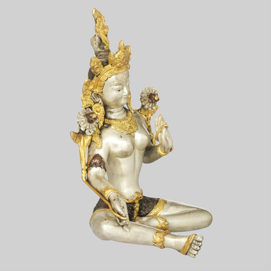 ब्रैसौरा® ब्रास देवी तारा प्रतिमा | ऊंचाई 10.43 इंच और वजन 3.20 किग्रा