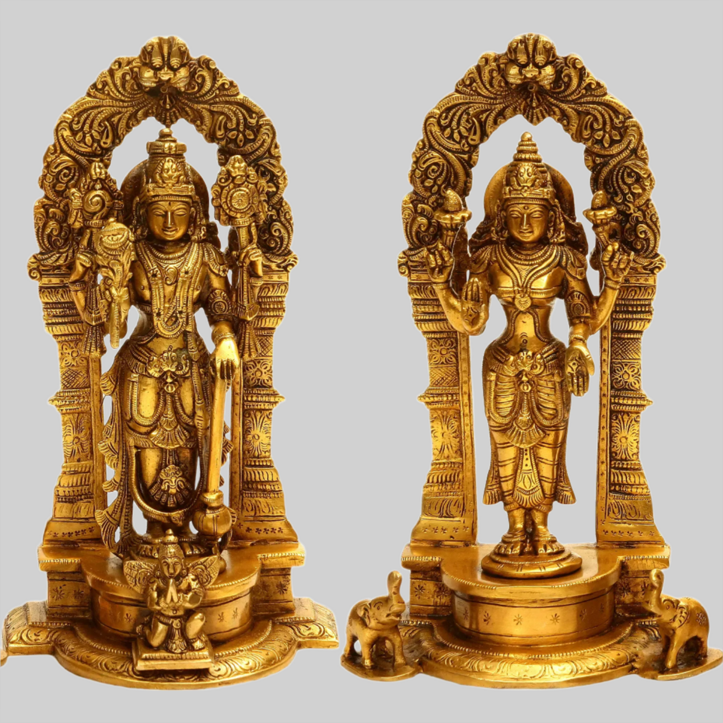 ब्रासुरो® ब्रास विष्णु लक्ष्मी प्रतिमा | ऊंचाई 9.06 इंच और वज़न 3.80 किलोग्राम
