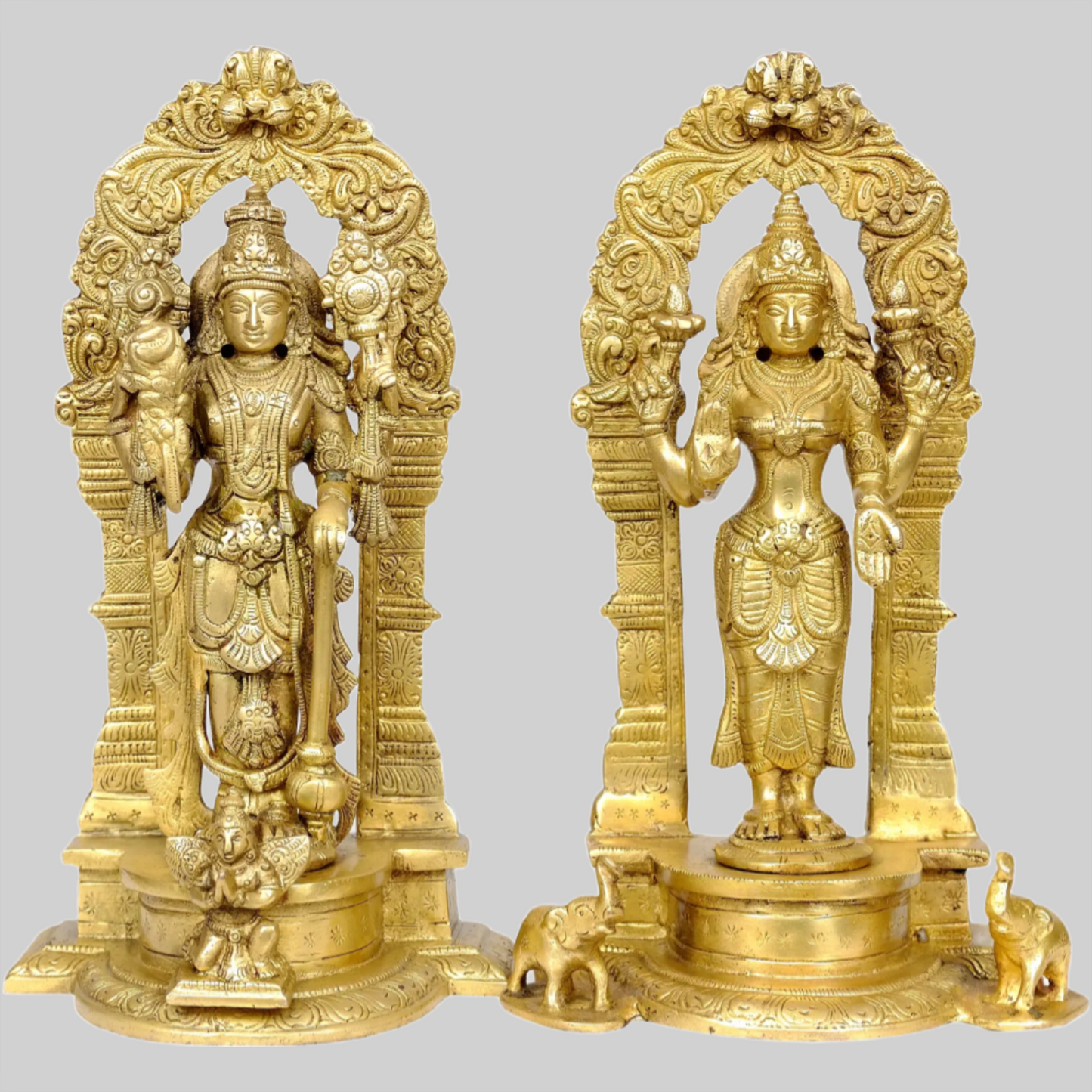 ब्रासुरो® ब्रास विष्णु लक्ष्मी प्रतिमा | ऊंचाई 9.06 इंच और वज़न 3.80 किलोग्राम
