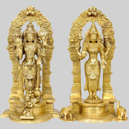 ब्रासुरो® ब्रास विष्णु लक्ष्मी प्रतिमा | ऊंचाई 9.06 इंच और वज़न 3.80 किलोग्राम