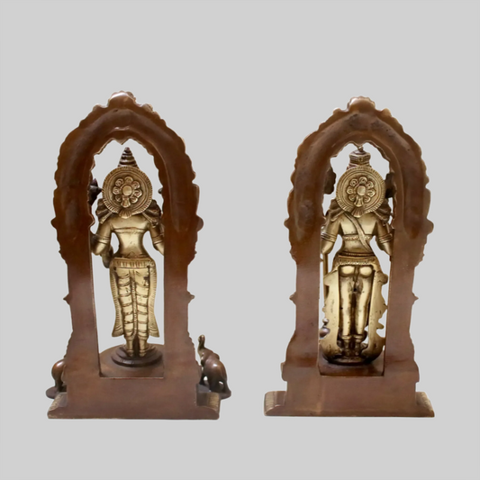 Brassaura® Brass Vishnu Lakshmi Statue | Height 9.06 Inches & Weight 3.80 kg