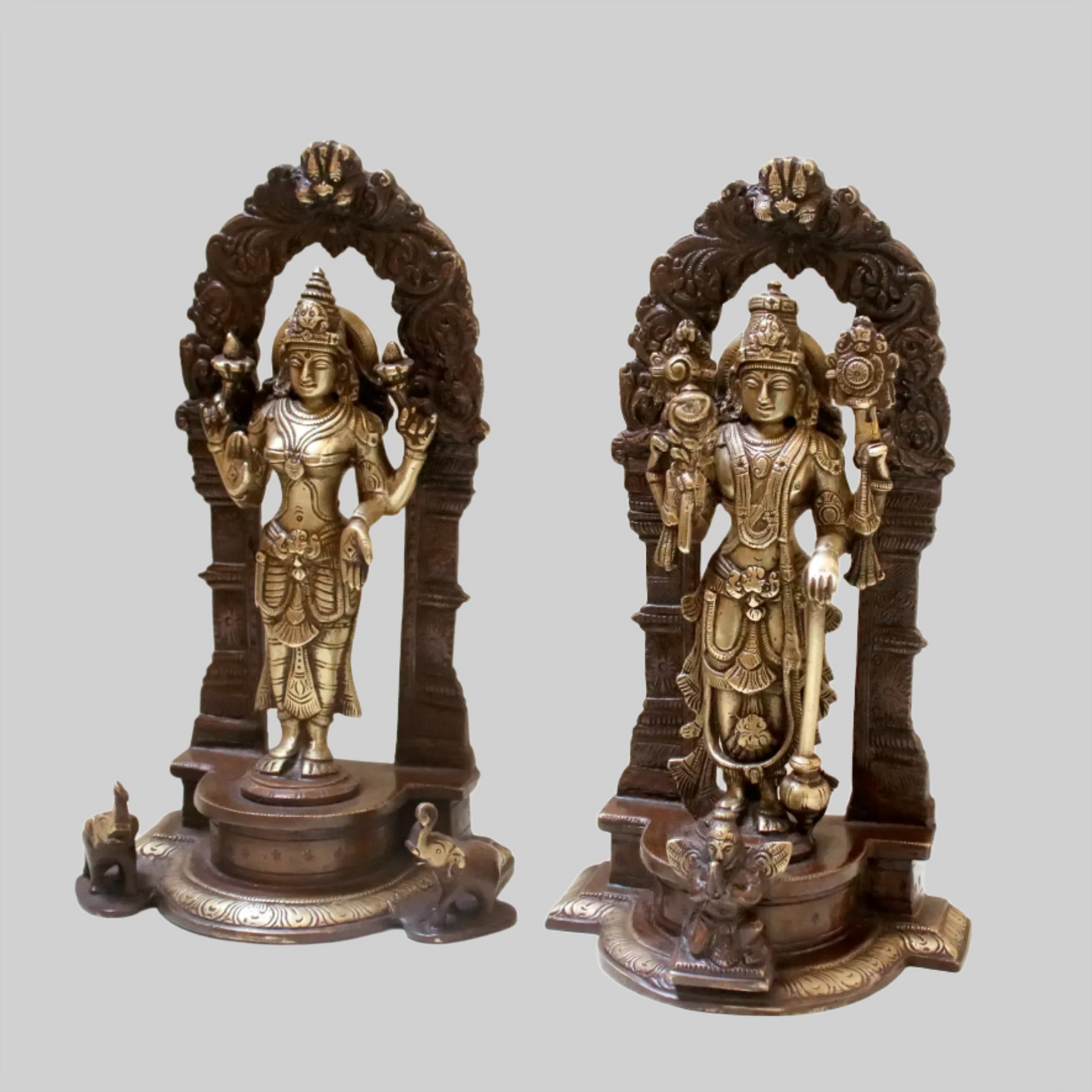 Brassaura® Brass Vishnu Lakshmi Statue | Height 9.06 Inches & Weight 3.80 kg