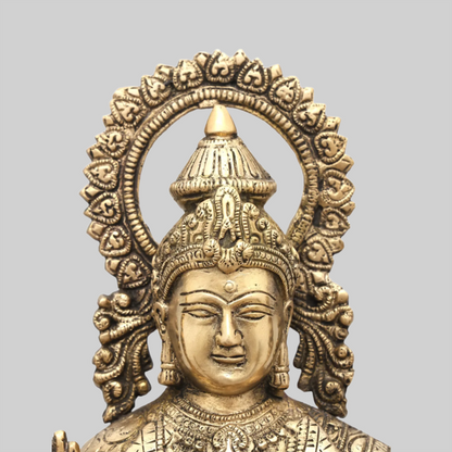 Brassaura® Brass Kamalasana Goddess Lakshmi Statue | Height 12.60 Inches & Weight 7.70 kg