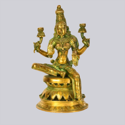 Brassaura® Brass Goddess Lakshmi Statue | Height 12 Inches & Weight 3.90 kg