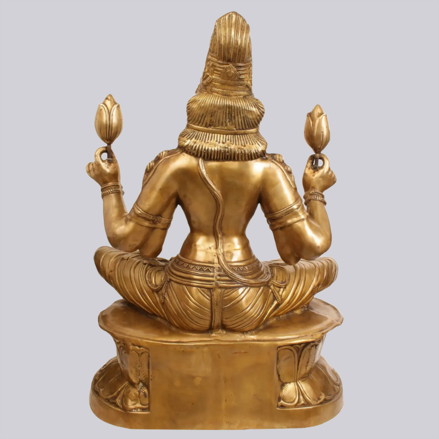 Brassaura® ब्रास चिंतनशील देवी लक्ष्मी प्रतिमा | ऊंचाई 34.65 इंच और वज़न 41.65 किलोग्राम