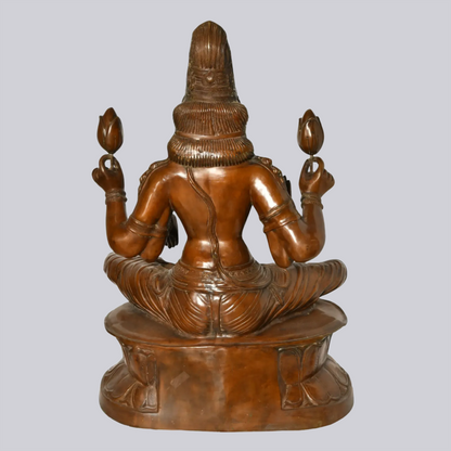Brassaura® Brass Contemplative Goddess Lakshmi Statue | Height 34.65 Inches & Weight 41.65 kg
