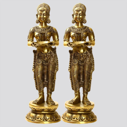 Brassaura® Brass Deep Lakshmi Statue | Height 26.57 Inches & Weight 23.34 kg