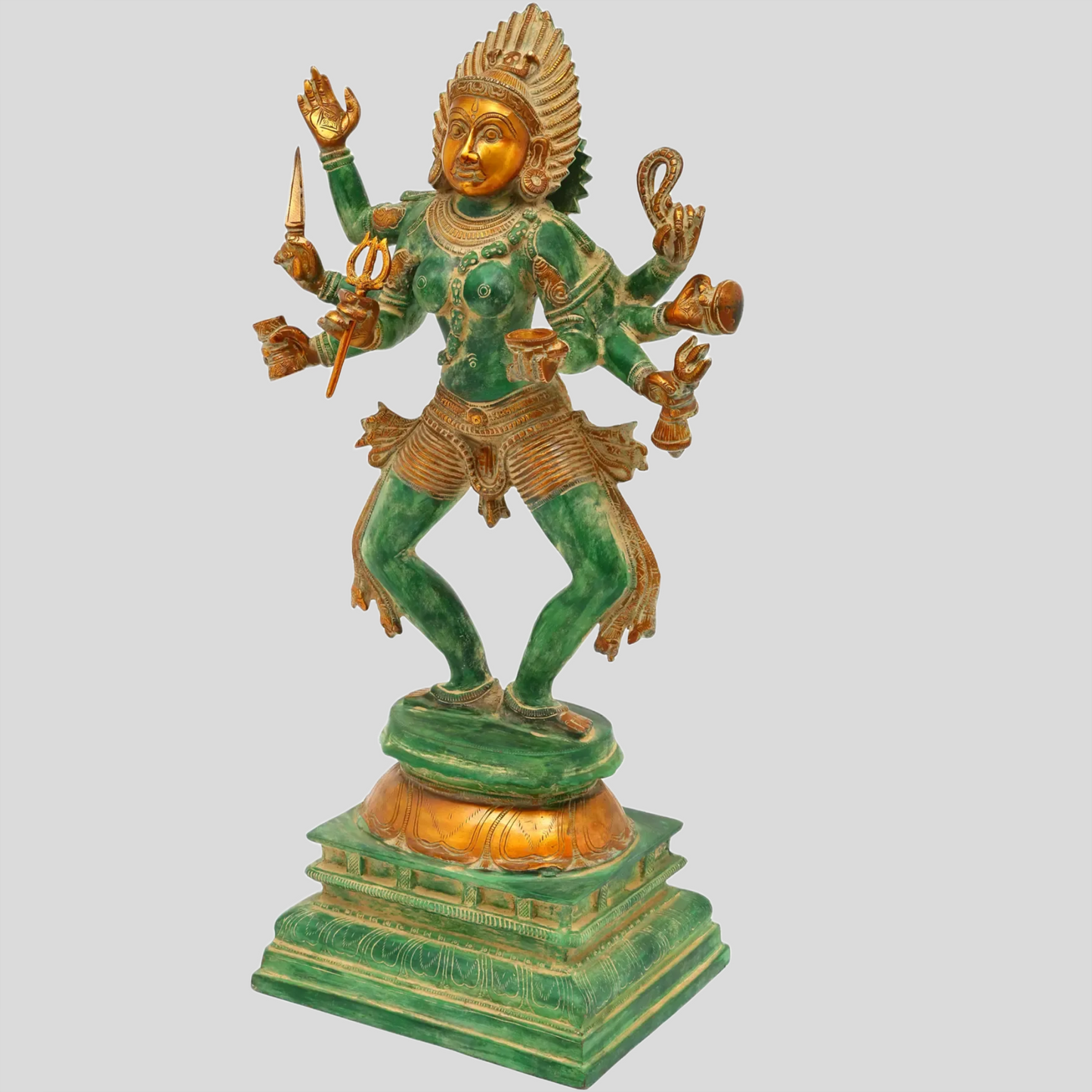 Brassaura® Eight-Armed Goddess Kali | Brass Statue | Height 23 Inches & Weight 13.26 kgs
