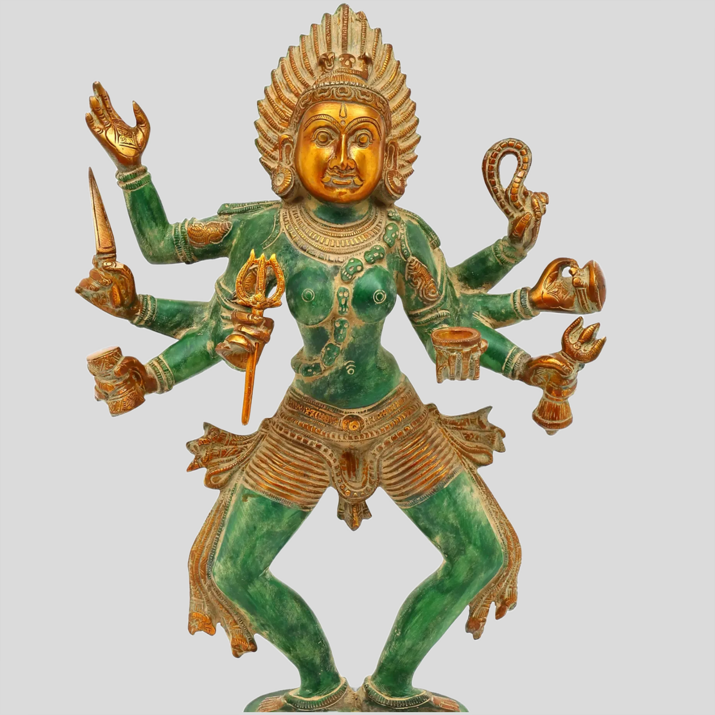 Brassaura® Eight-Armed Goddess Kali | Brass Statue | Height 23 Inches & Weight 13.26 kgs
