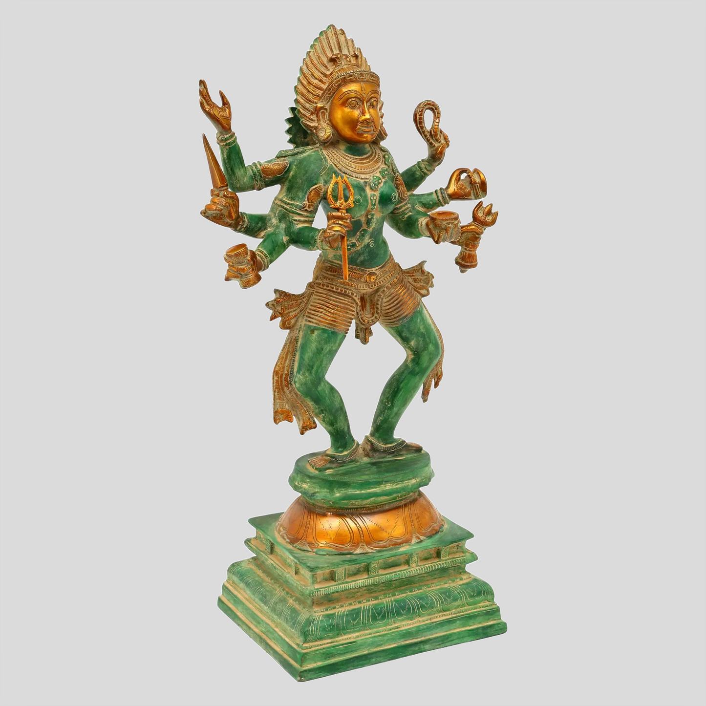 Brassaura® Eight-Armed Goddess Kali | Brass Statue | Height 23 Inches & Weight 13.26 kgs