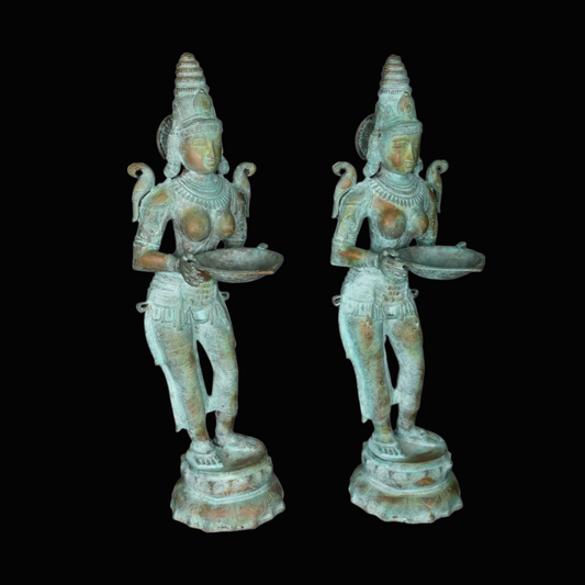 Brassaura® Deep Lakshmi Pair | Brass Statues | Height 44 Inches & Weight 56.53 kgs