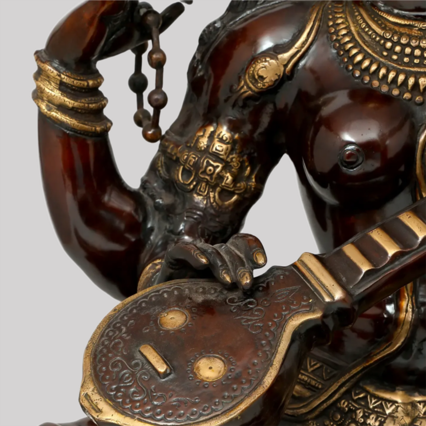 Brassaura® Large Kamalasana Saraswati | Brass Statue | Height 34 Inches & Weight 45.30 kgs