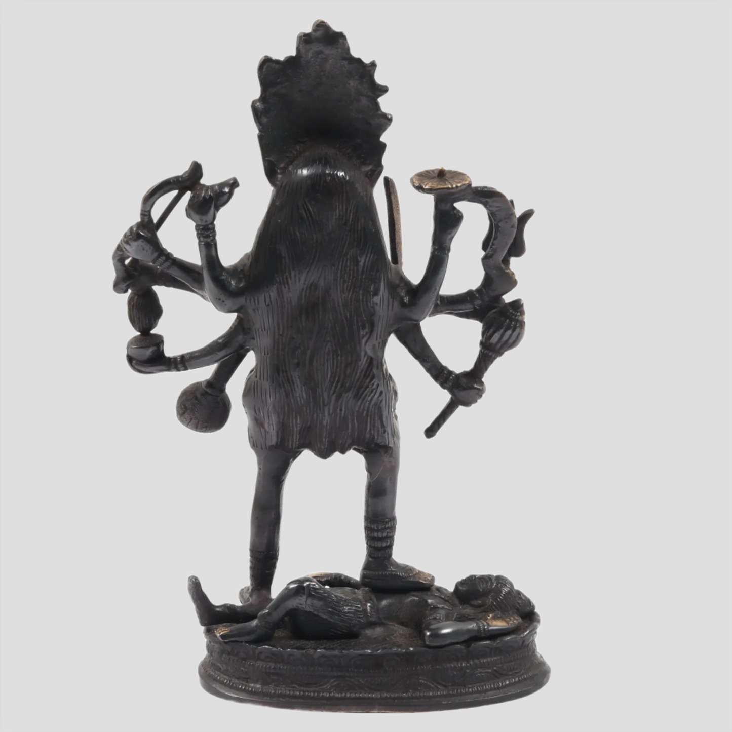 Brassaura® 10.5 Inch Goddess Kali Brass Sculpture | Sacred Handmade Home Idol