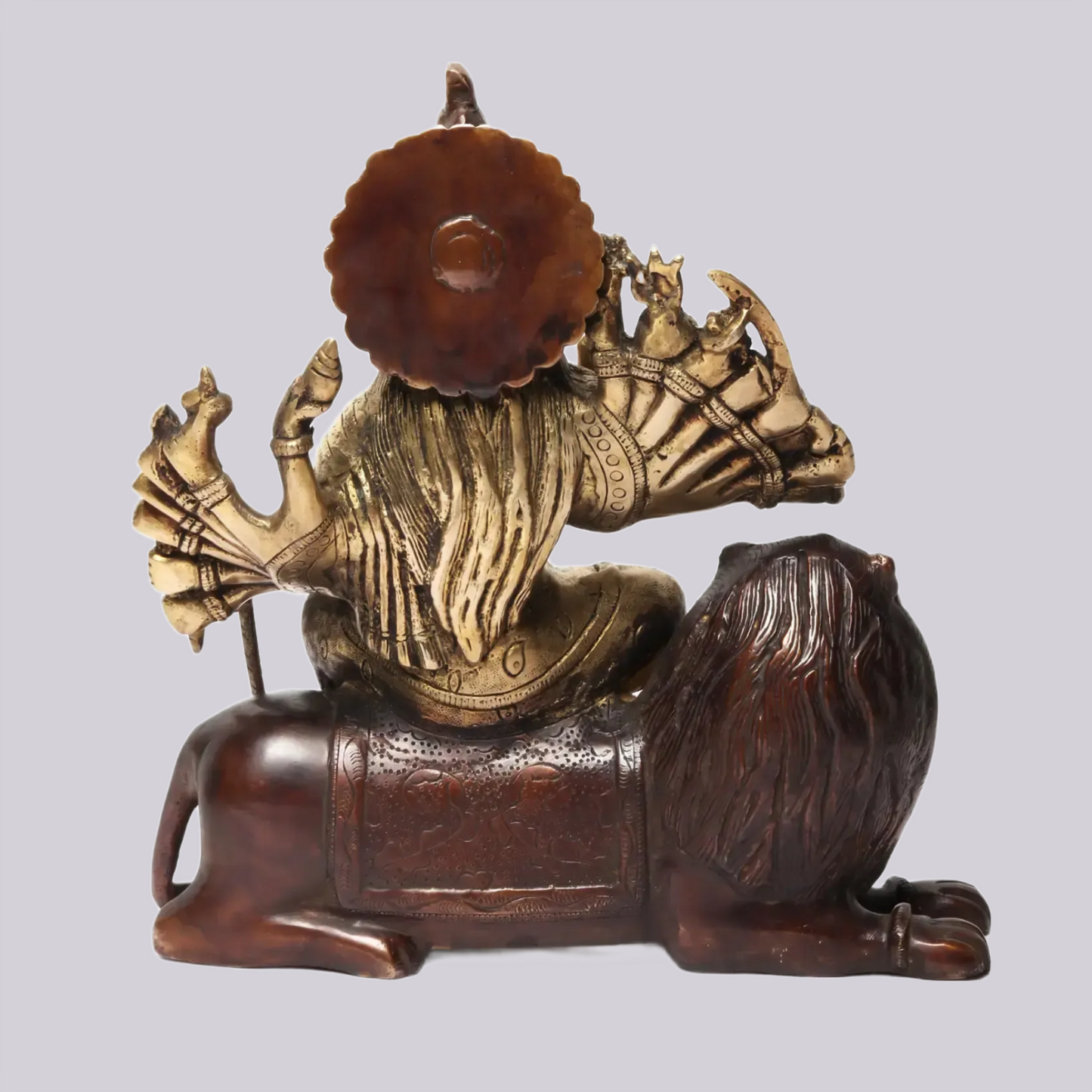 Brassaura® Brass Maa Durga Statue | Height 11.42 Inches & Weight 6.76 kg
