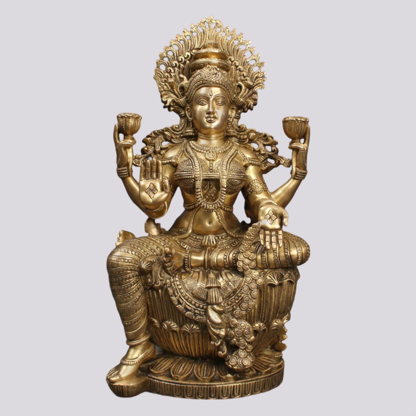 Brassaura® Brass Laxmi Statue | Height 25.00 Inches & Weight 26.30 kg