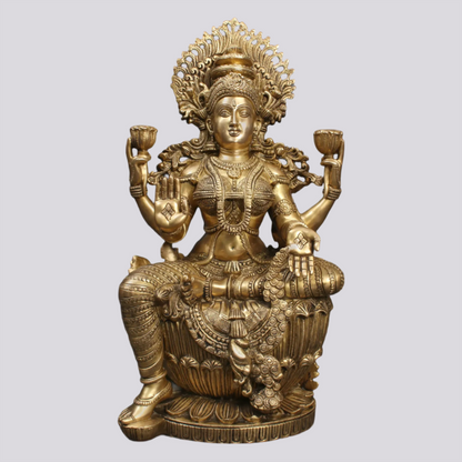 Brassaura® Brass Laxmi Statue | Height 25.00 Inches & Weight 26.30 kg