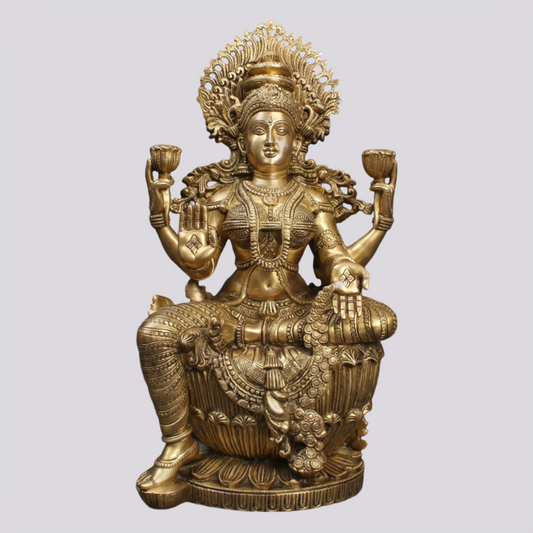 Brassaura® Brass Laxmi Statue | Height 25.00 Inches & Weight 26.30 kg