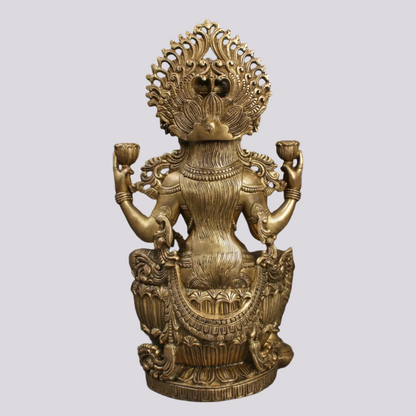 Brassaura® Brass Laxmi Statue | Height 25.00 Inches & Weight 26.30 kg
